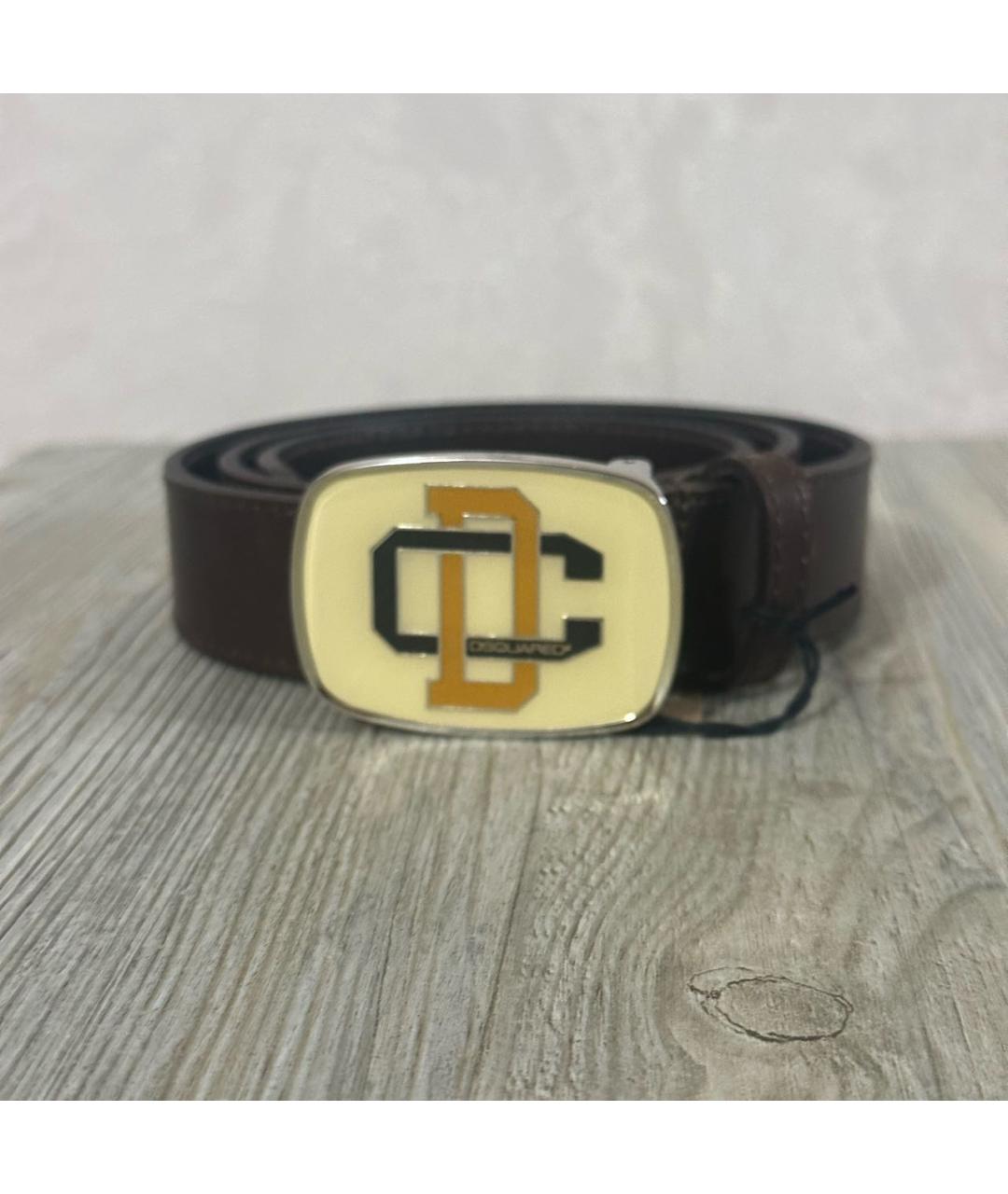 DSQUARED2 Коричневый кожаный ремень, фото 6