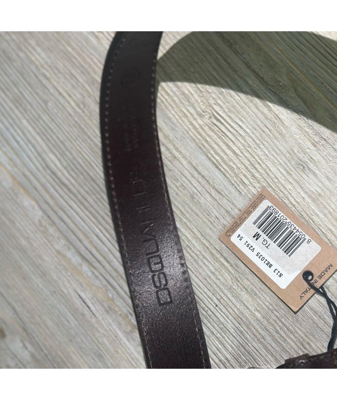 DSQUARED2 Коричневый кожаный ремень, фото 3