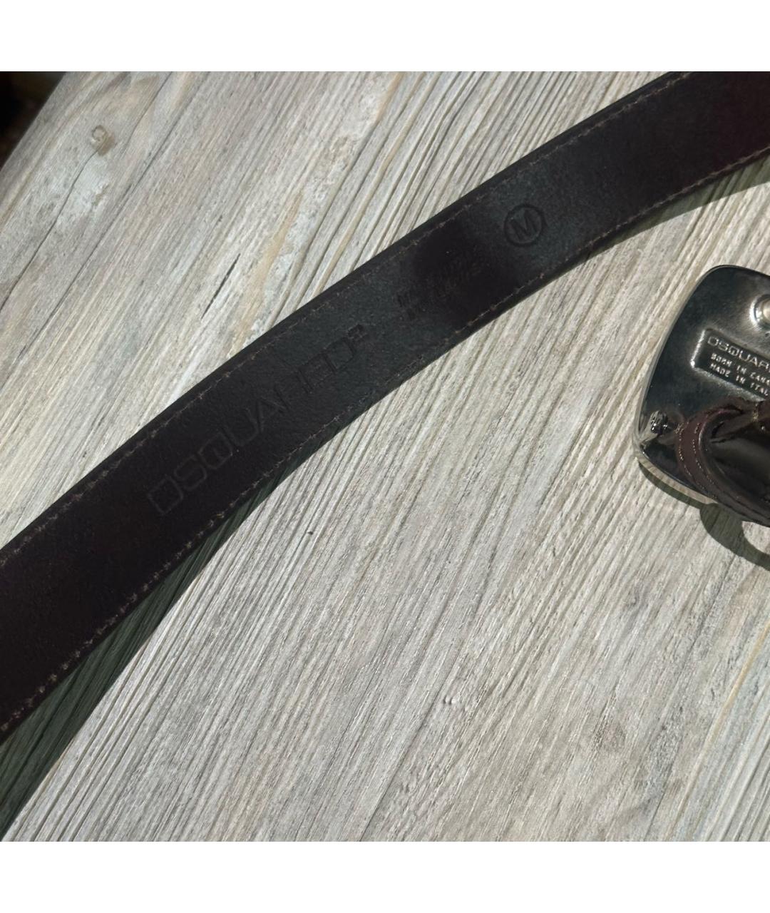 DSQUARED2 Коричневый кожаный ремень, фото 5