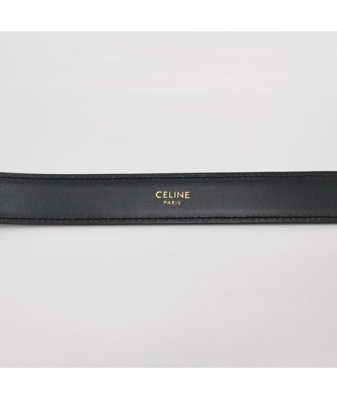 CELINE Черный кожаный ремень, фото 4
