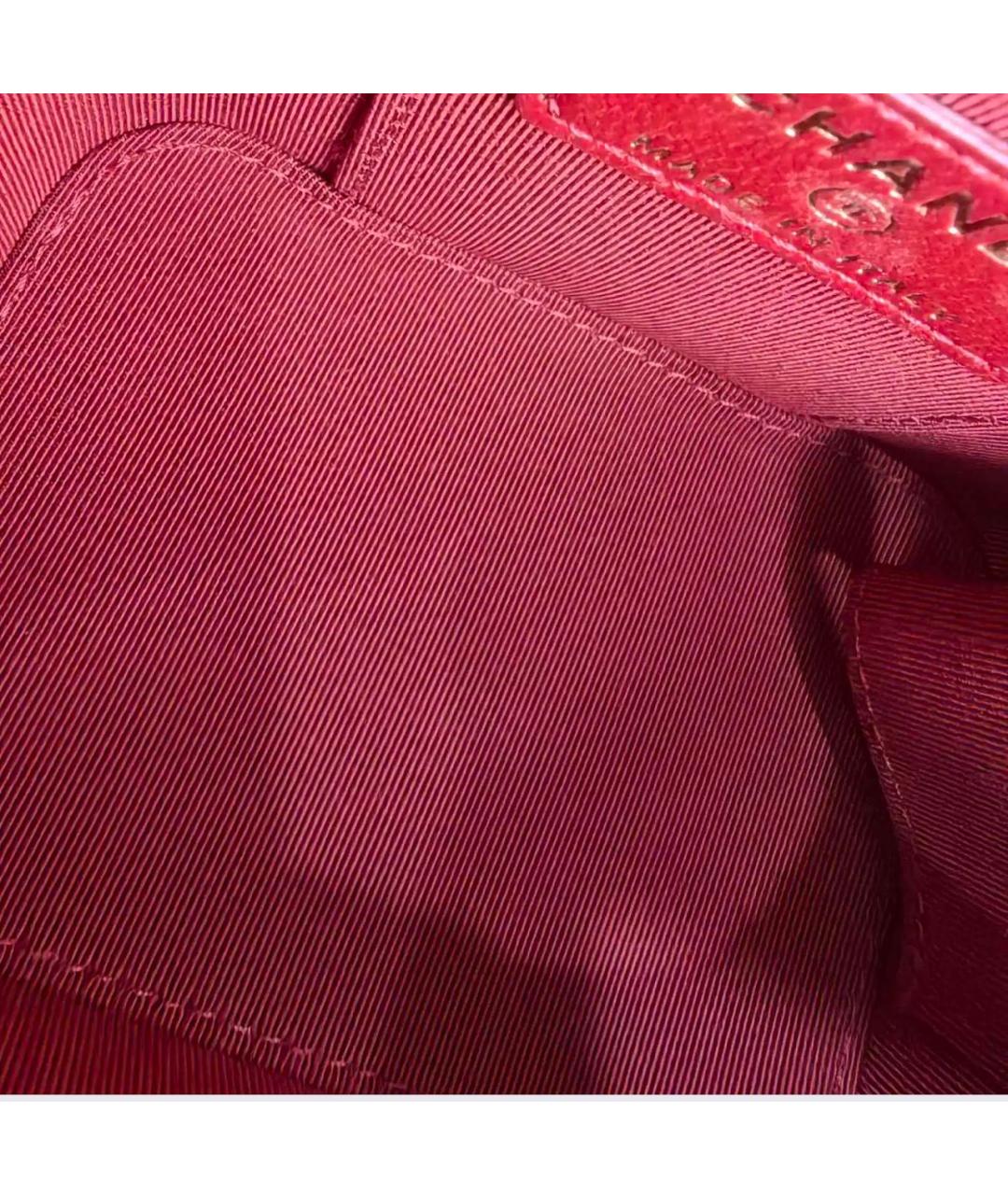 CHANEL Красная кожаная сумка через плечо, фото 5