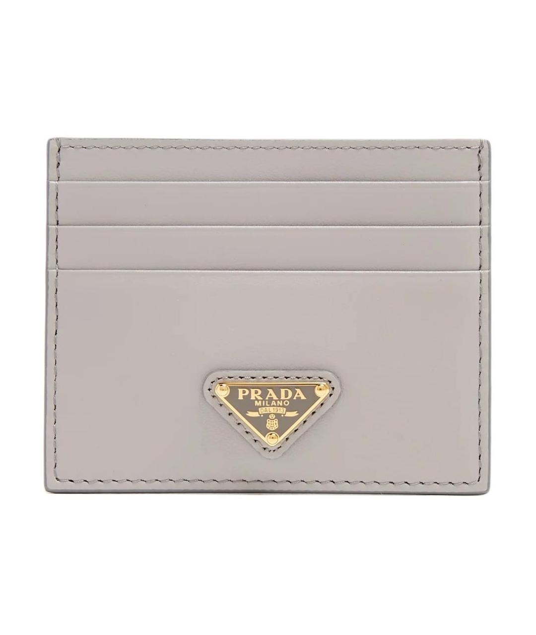 PRADA Серый кожаный кардхолдер, фото 1