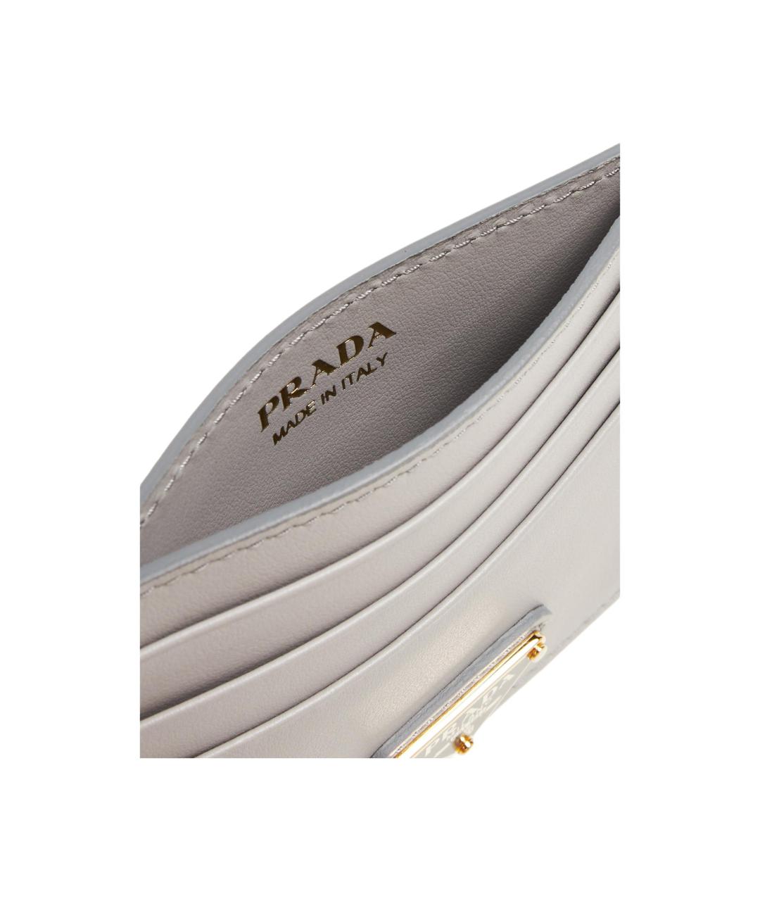 PRADA Серый кожаный кардхолдер, фото 3