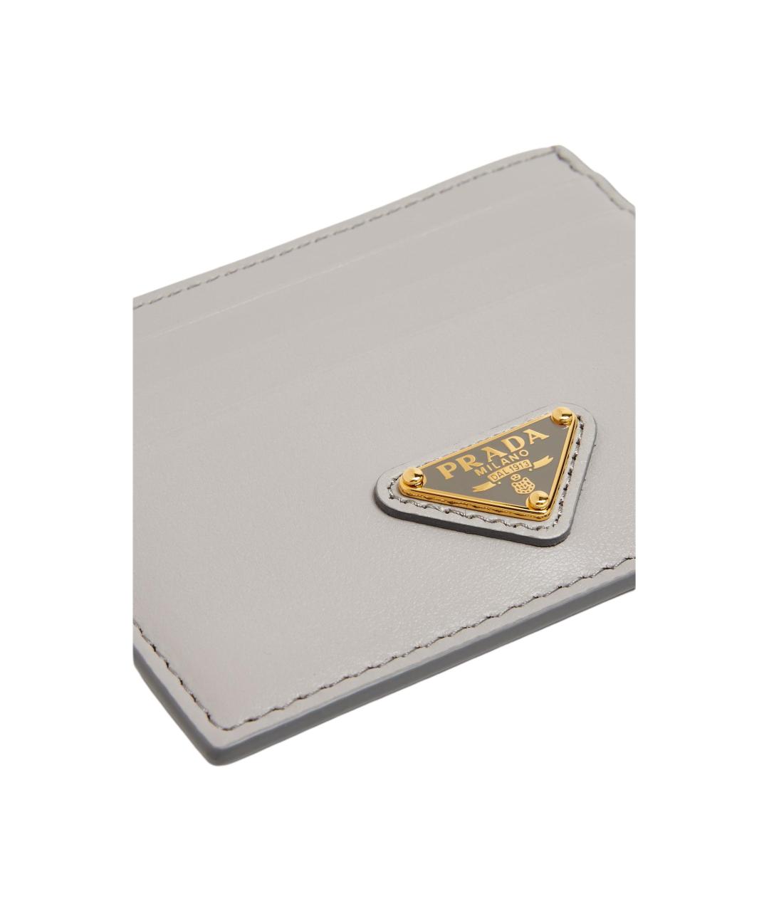 PRADA Серый кожаный кардхолдер, фото 4