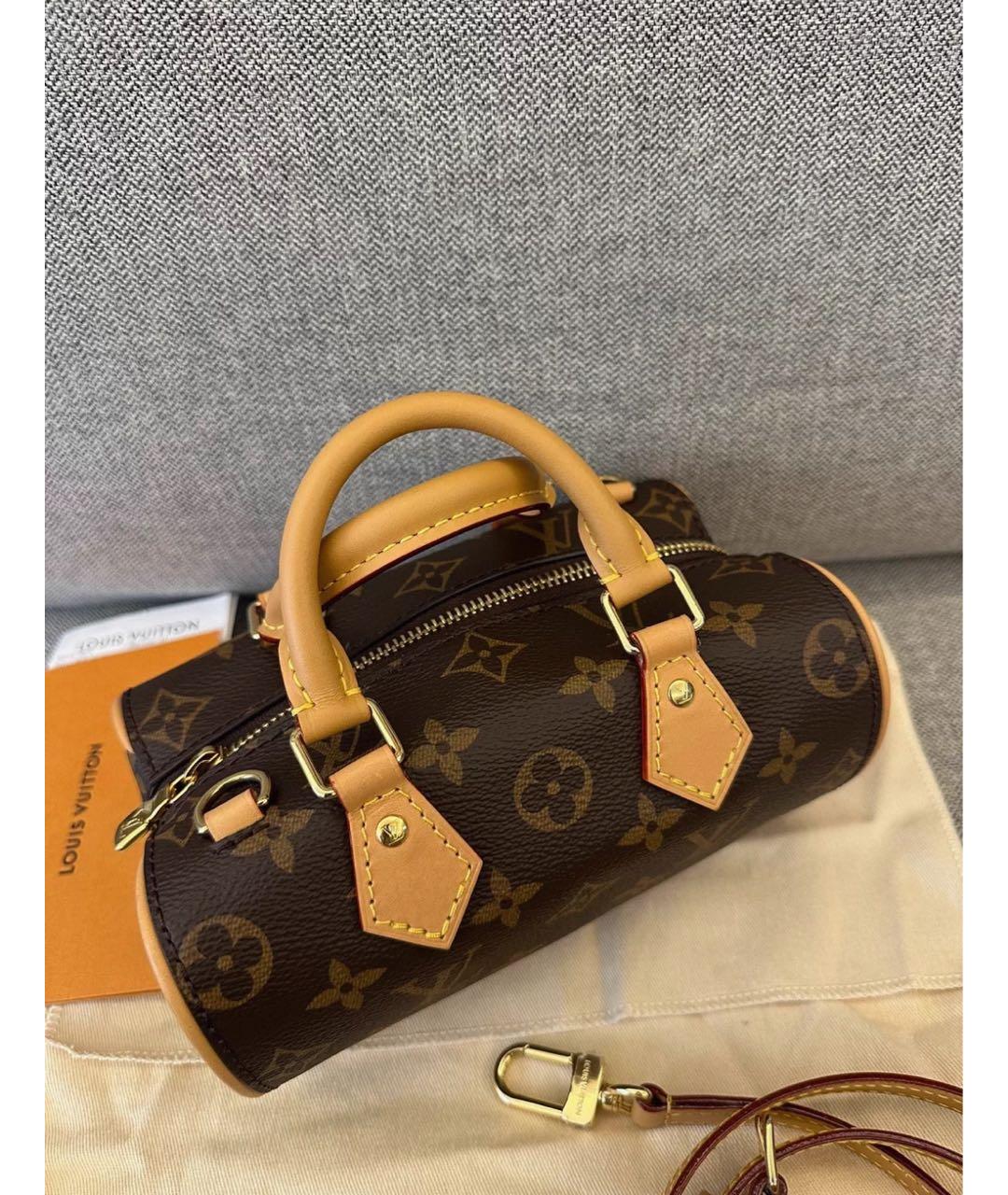 LOUIS VUITTON Коричневая сумка с короткими ручками, фото 6