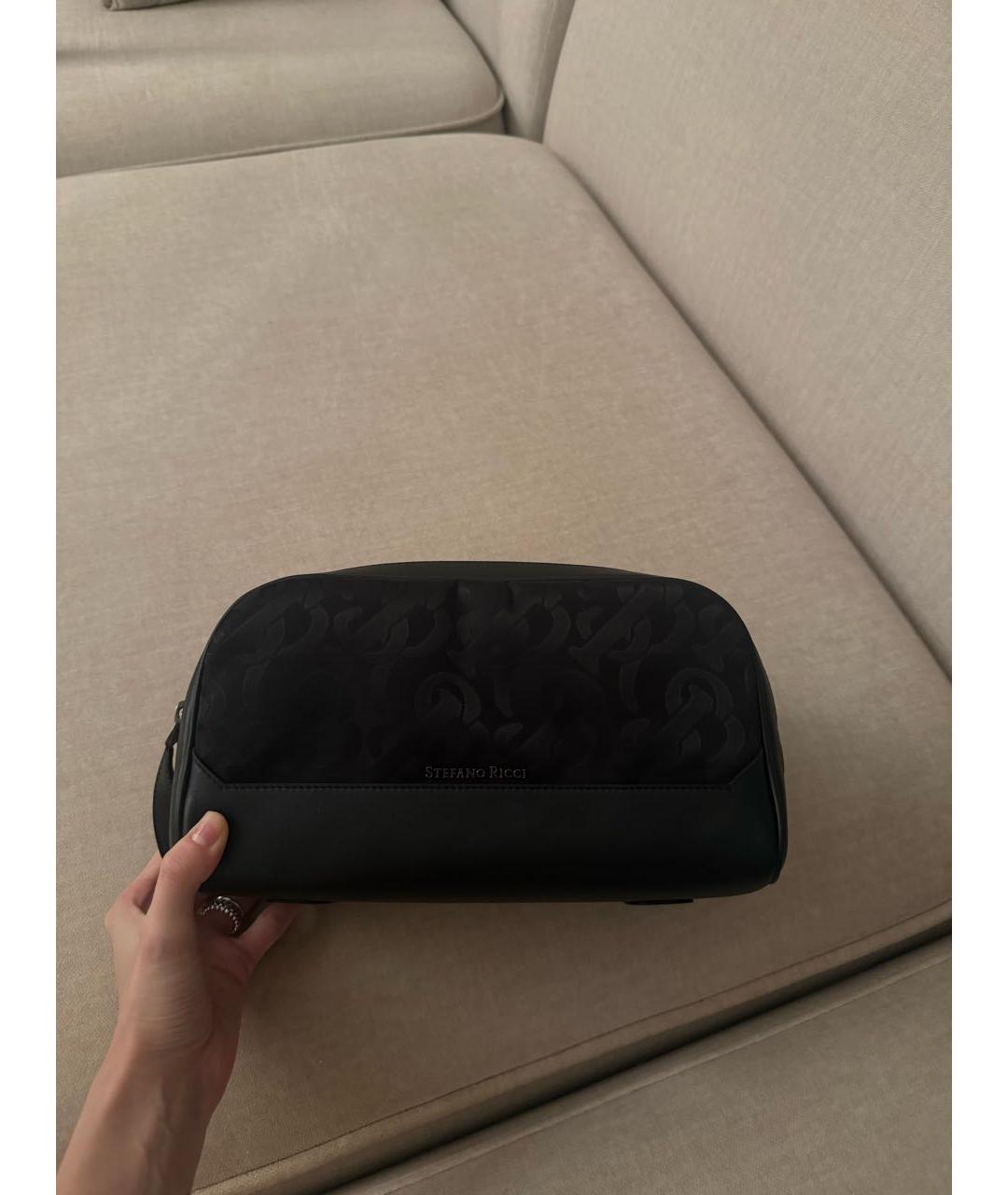 STEFANO RICCI Черная тканевая барсетка, фото 8