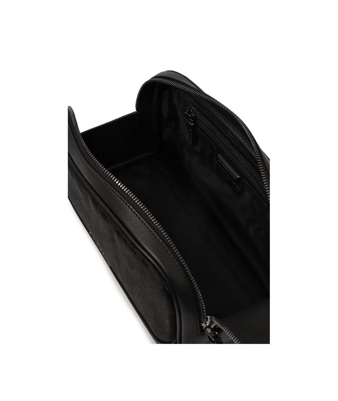 STEFANO RICCI Черная тканевая барсетка, фото 4