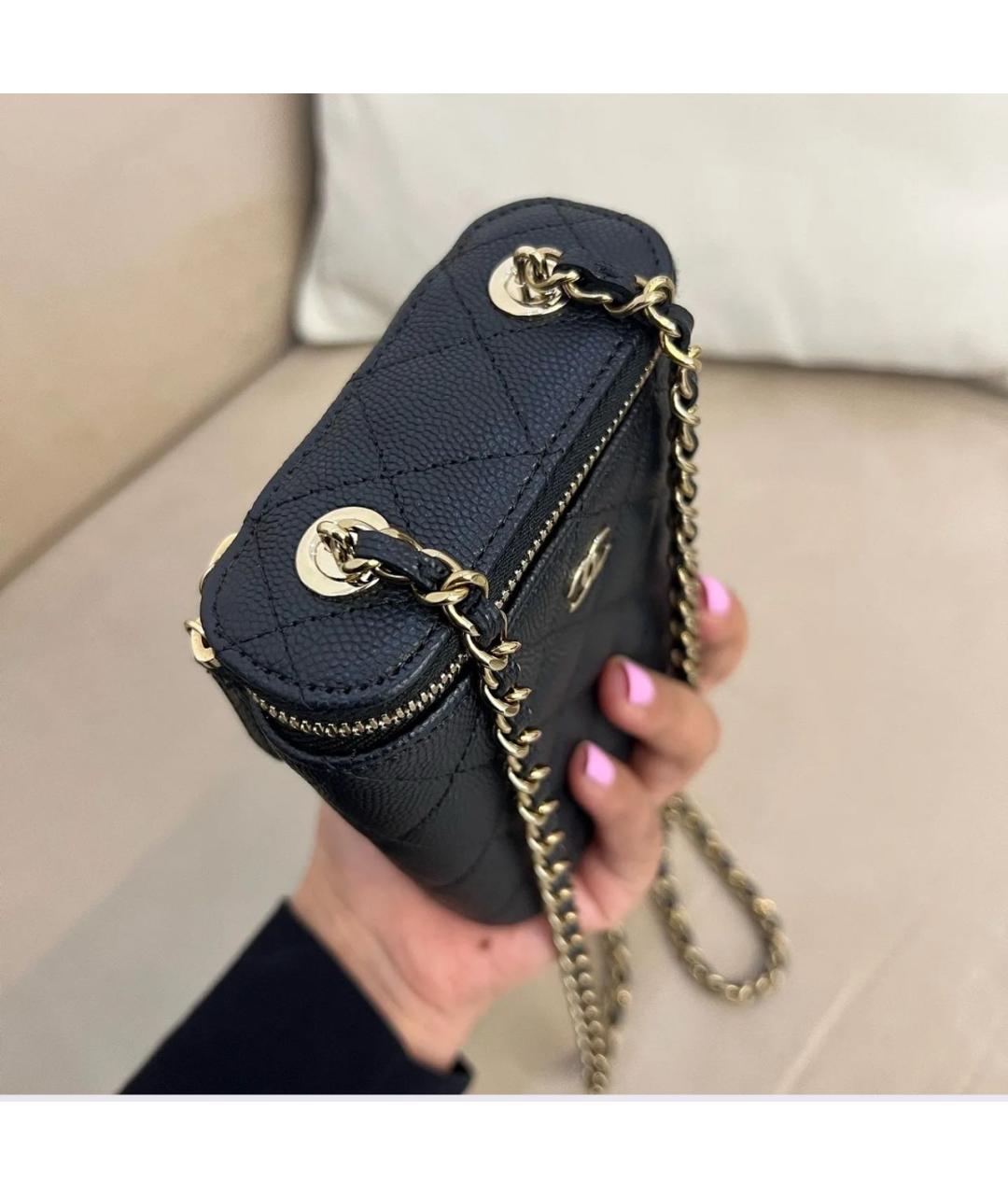 CHANEL Черная кожаная сумка через плечо, фото 8