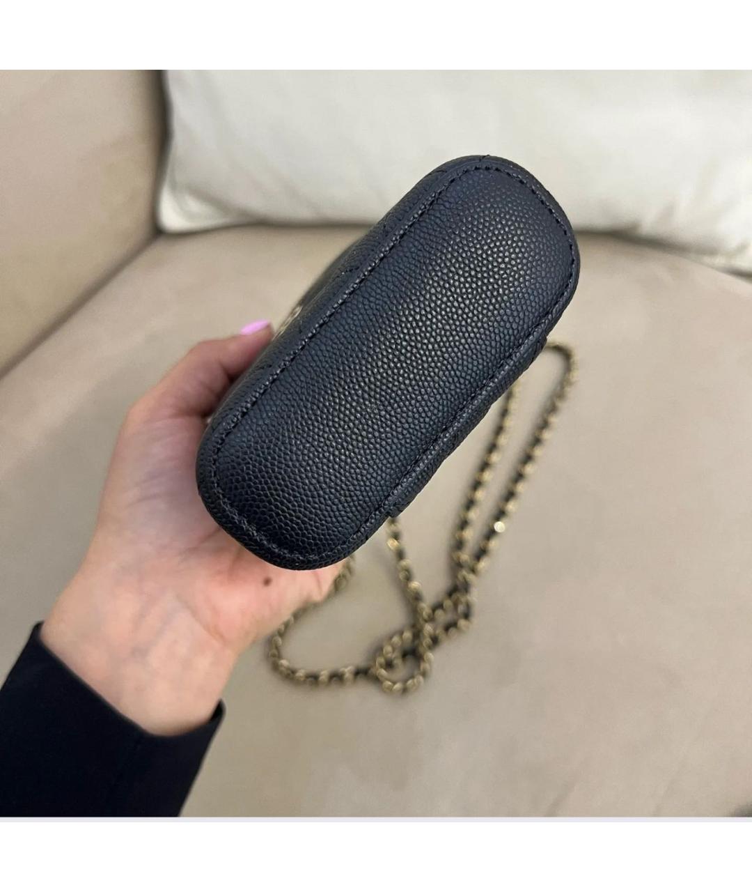 CHANEL Черная кожаная сумка через плечо, фото 6