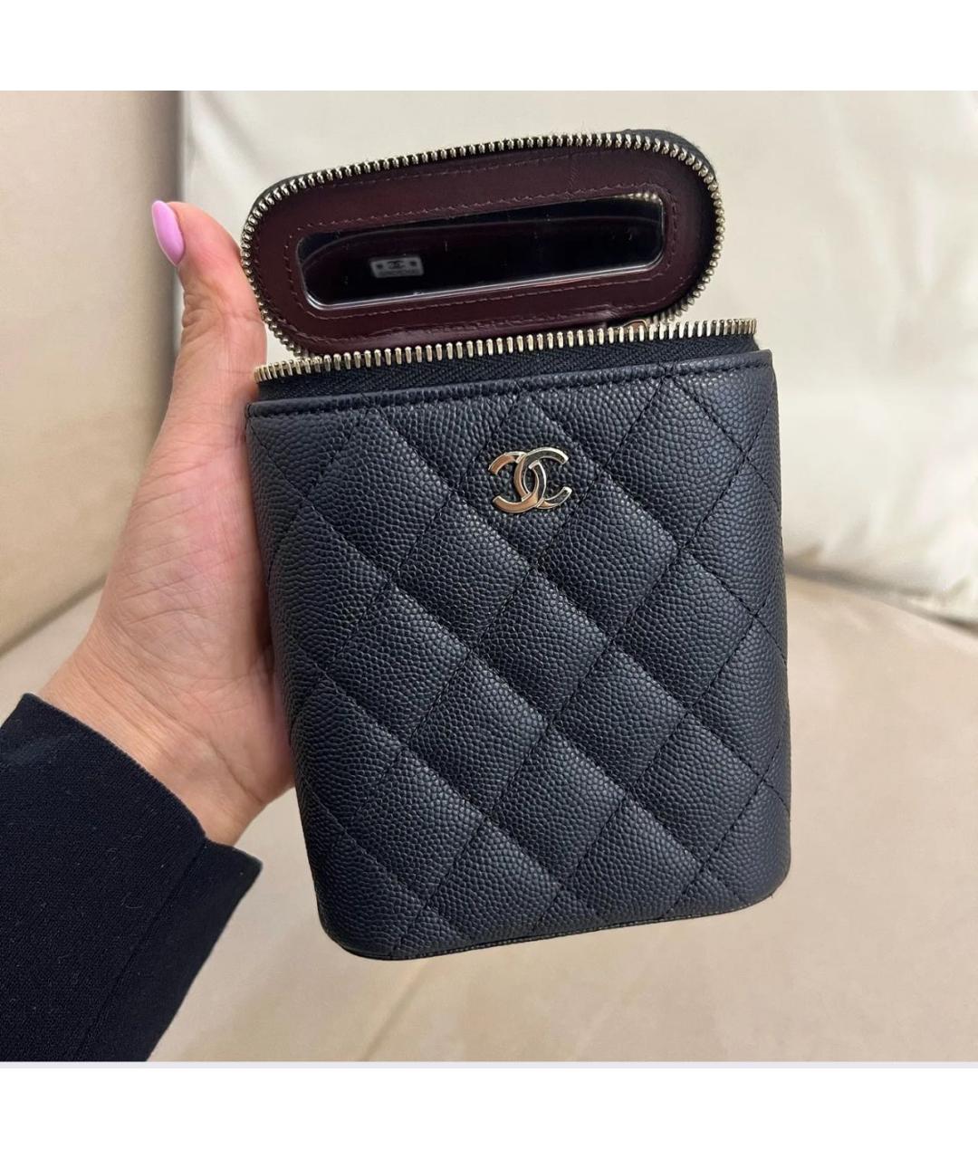 CHANEL Черная кожаная сумка через плечо, фото 7