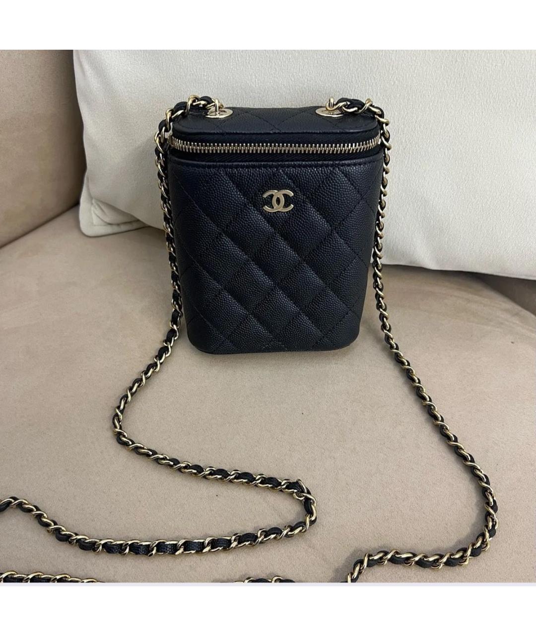 CHANEL Черная кожаная сумка через плечо, фото 9