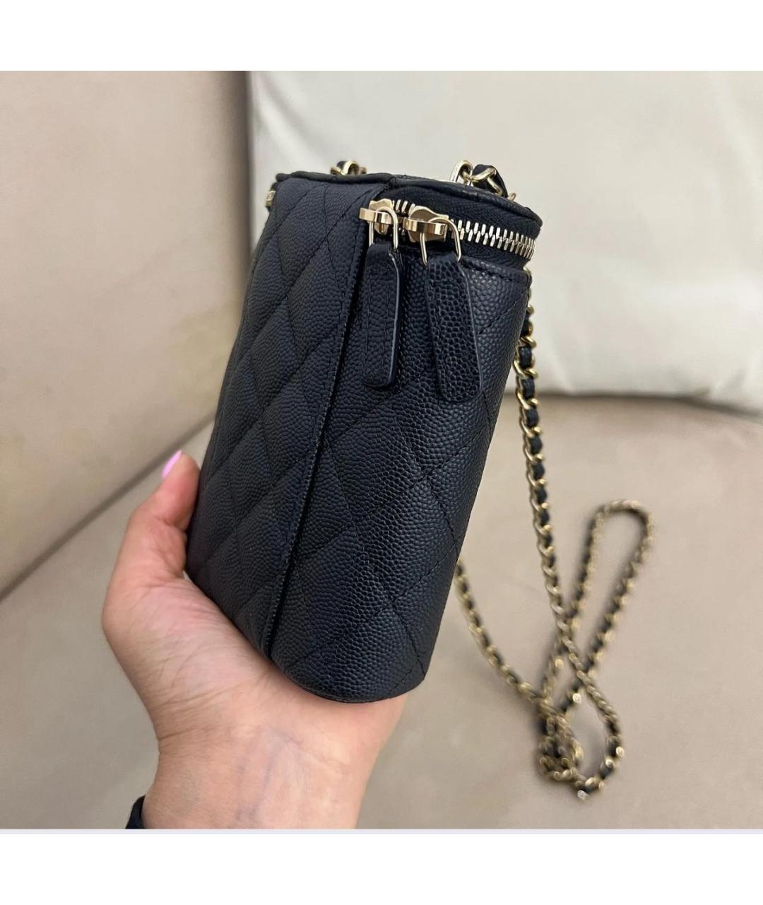 CHANEL Черная кожаная сумка через плечо, фото 4