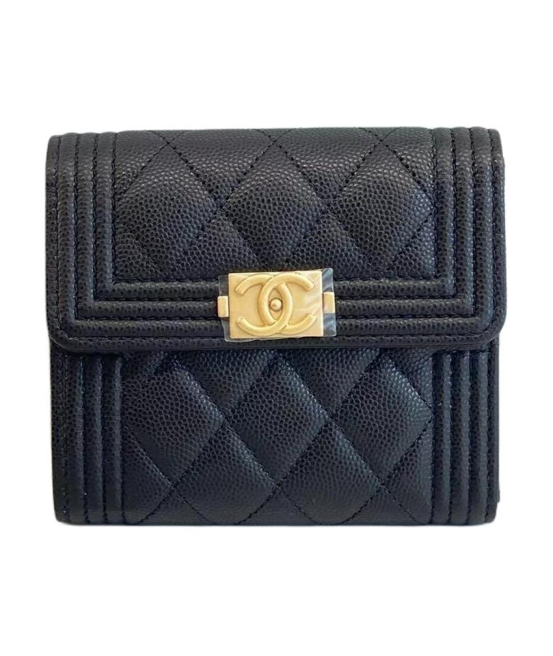 CHANEL Черный кожаный кошелек, фото 1