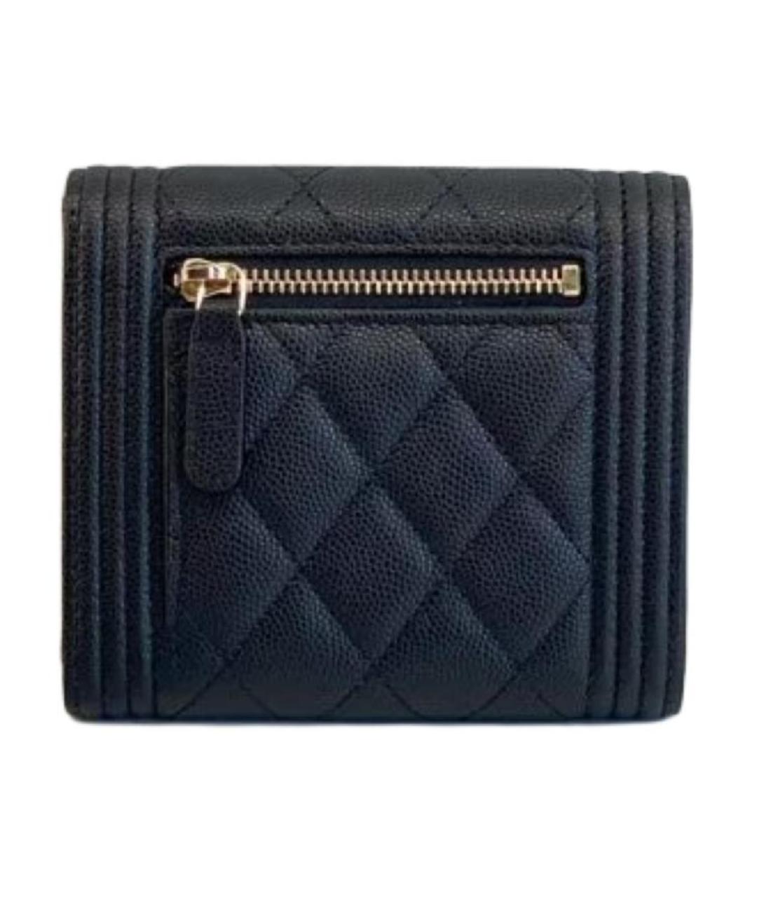 CHANEL Черный кожаный кошелек, фото 4