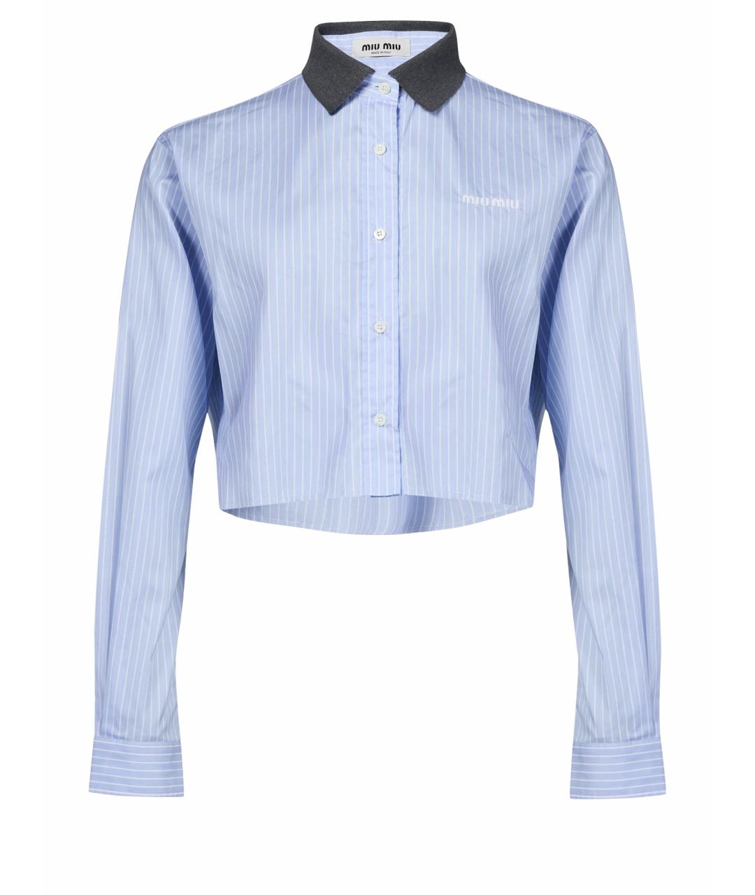 MIU MIU Голубая хлопковая рубашка, фото 1