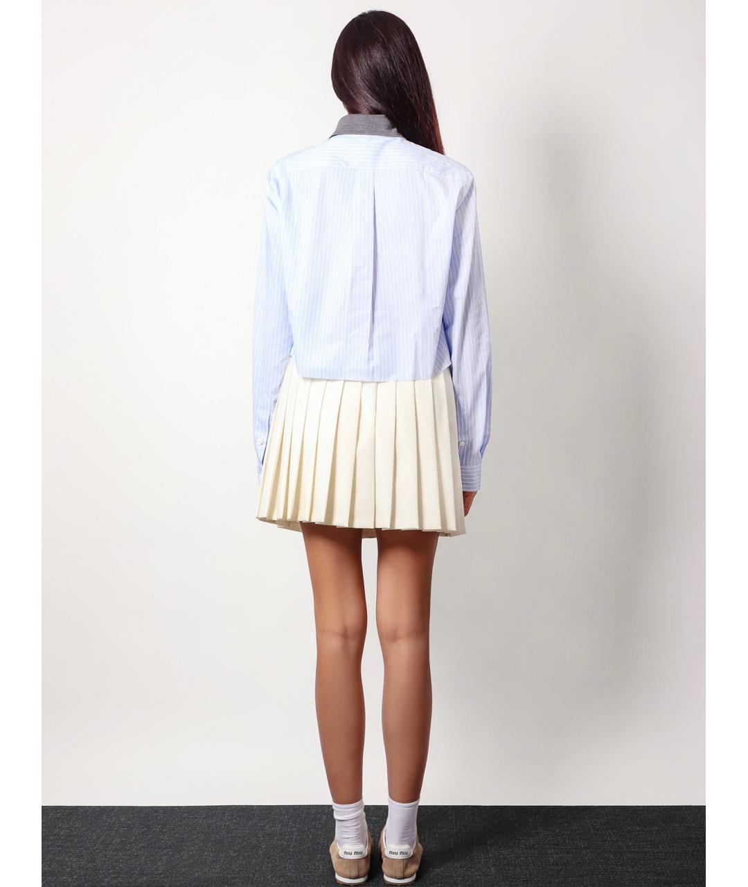 MIU MIU Голубая хлопковая рубашка, фото 6