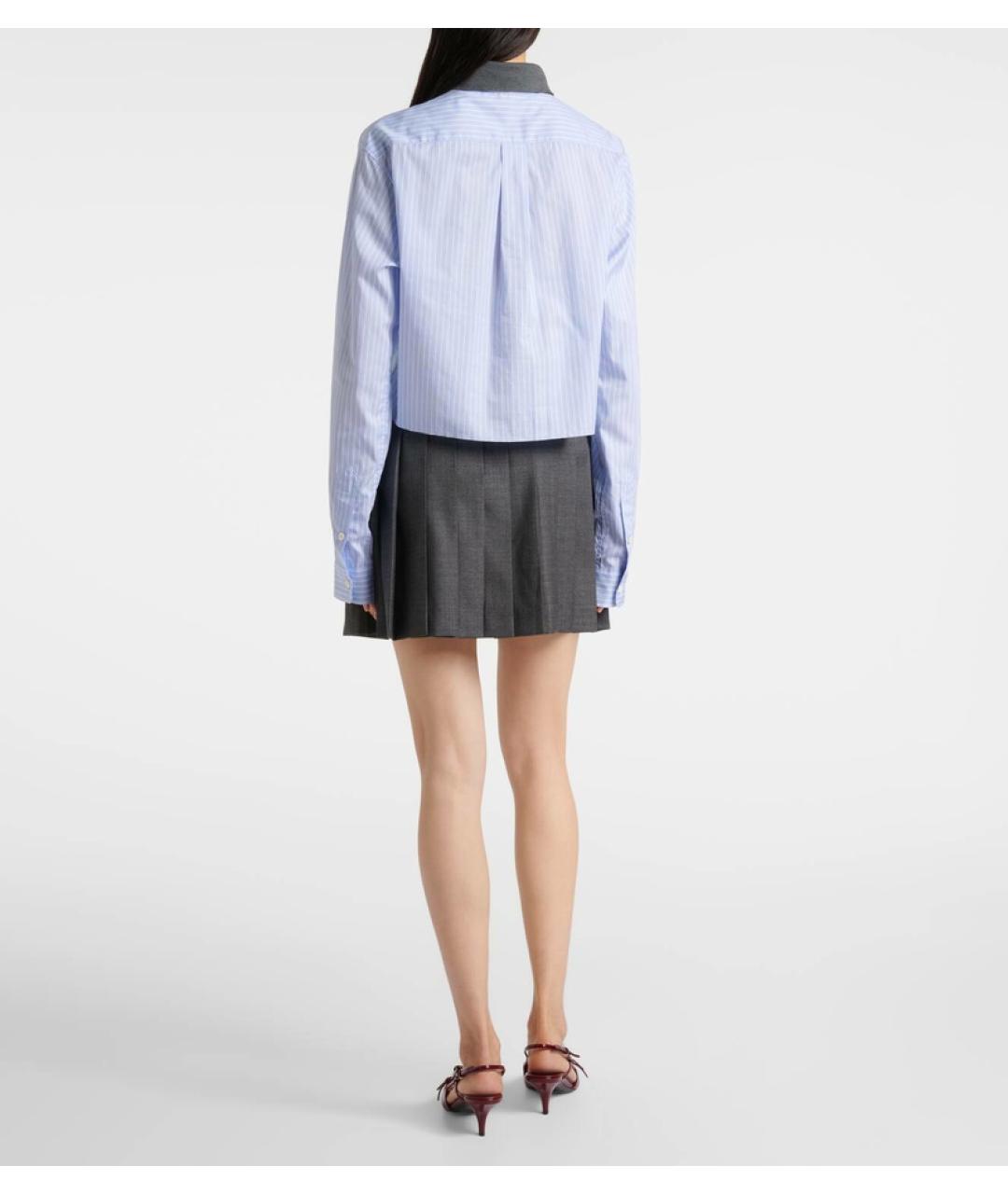 MIU MIU Голубая хлопковая рубашка, фото 3