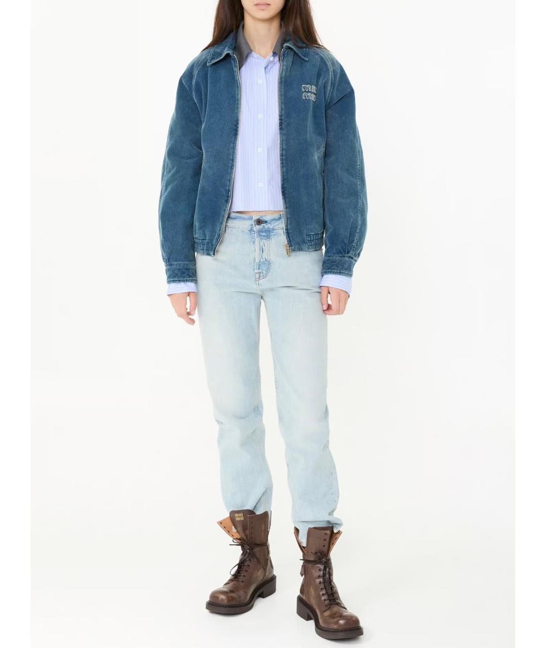 MIU MIU Голубая хлопковая рубашка, фото 8