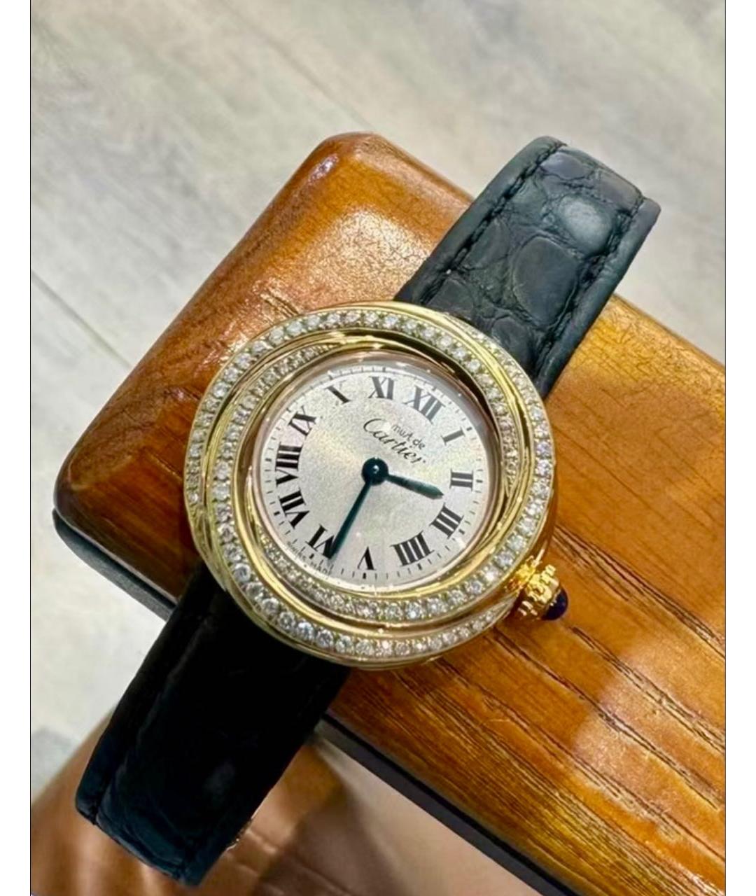 CARTIER Золотые серебряные часы, фото 3