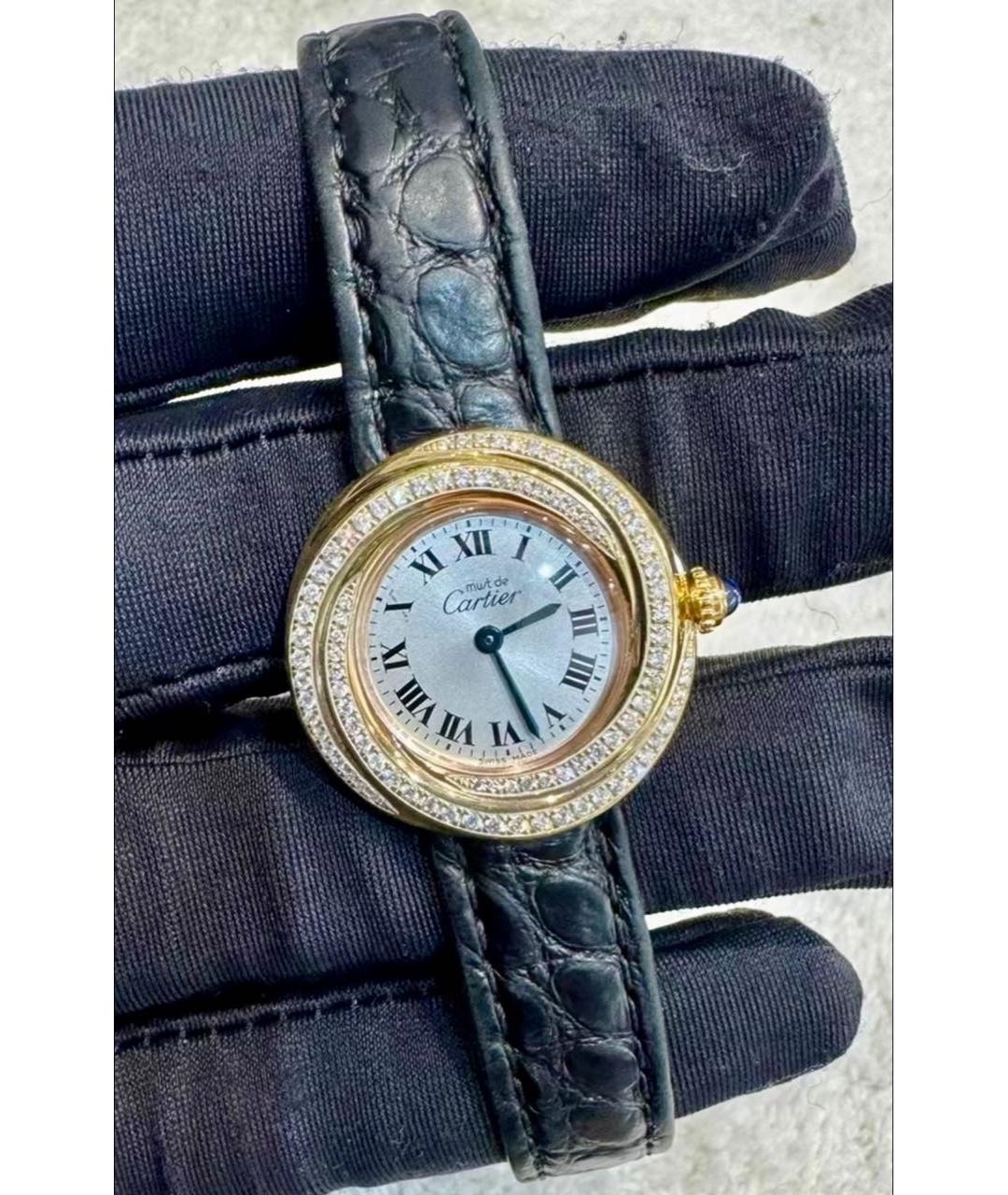 CARTIER Золотые серебряные часы, фото 7