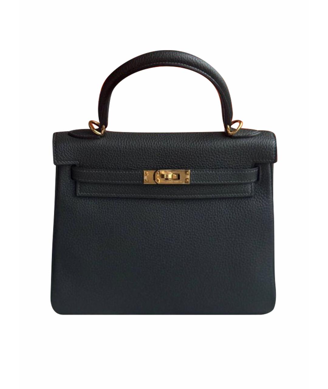 HERMES Зеленая кожаная сумка с короткими ручками, фото 1