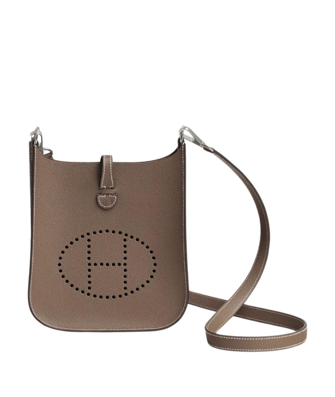 HERMES Серая кожаная сумка через плечо, фото 1