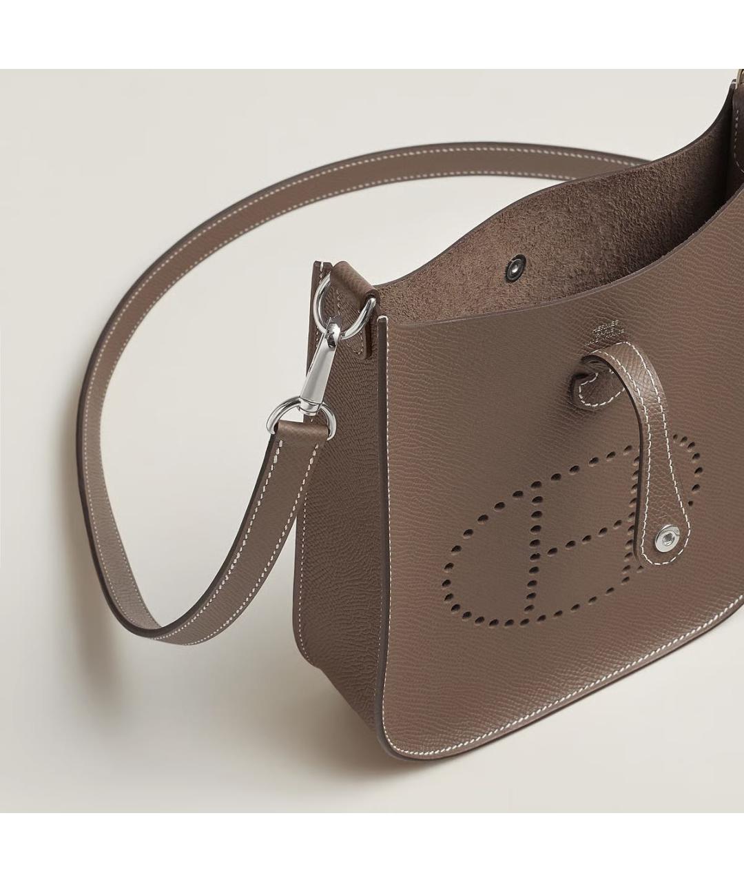 HERMES Серая кожаная сумка через плечо, фото 2