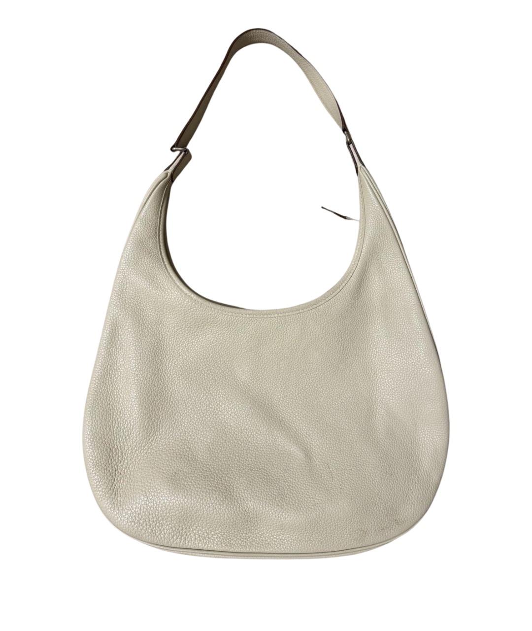 HERMES Бежевая кожаная сумка с короткими ручками, фото 1