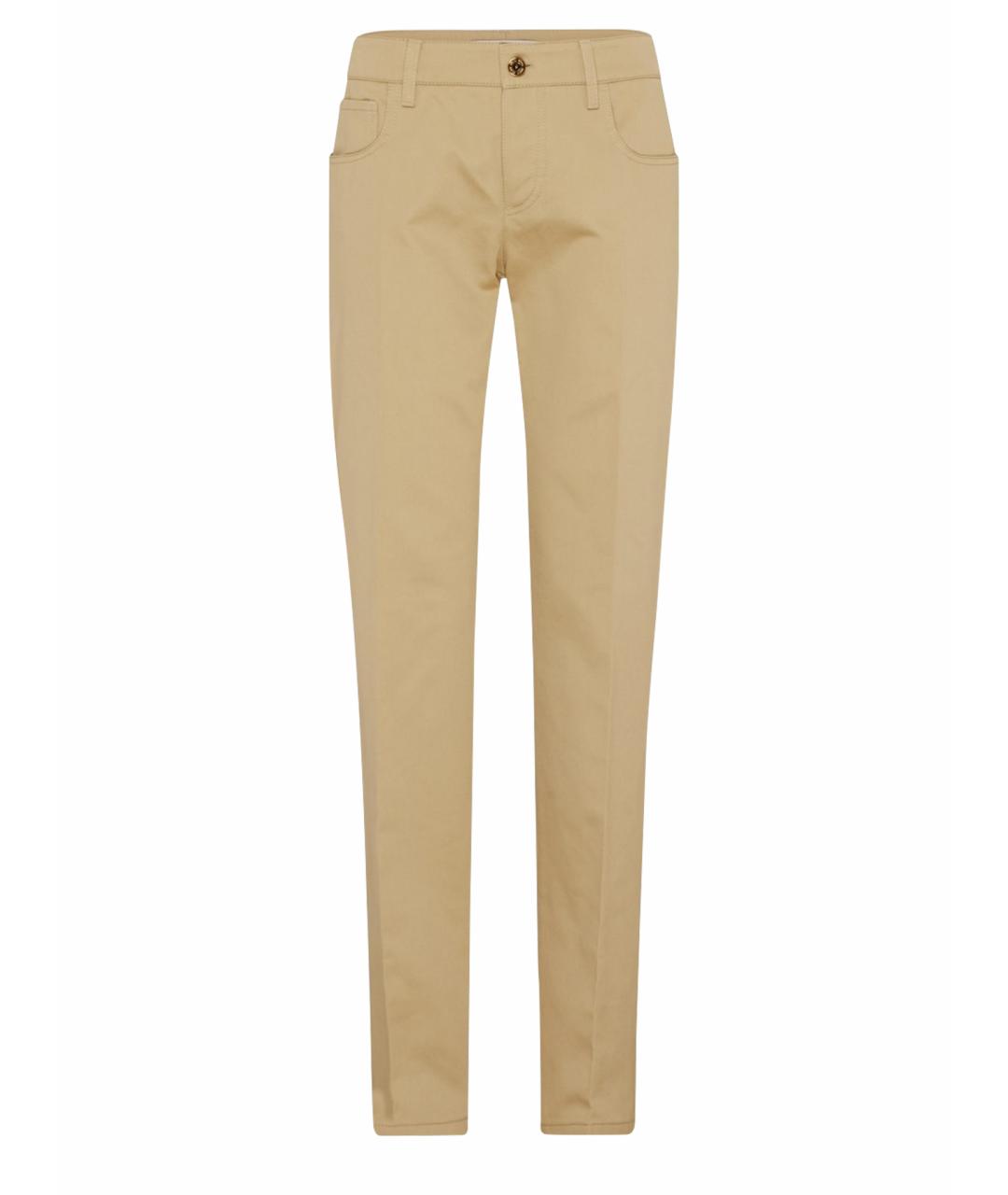 MIU MIU Бежевые прямые брюки, фото 1