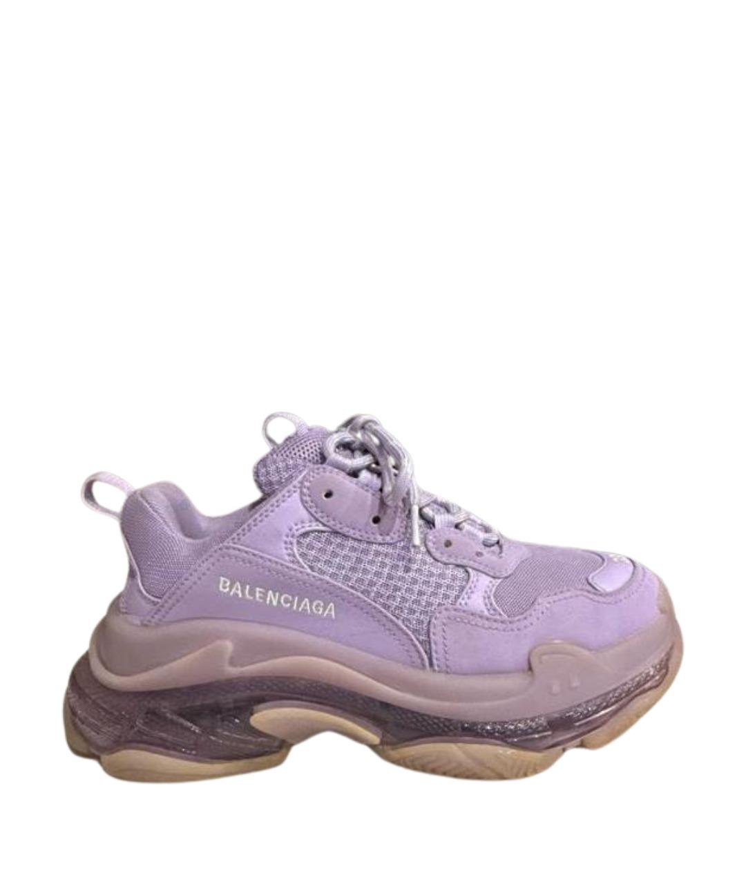 BALENCIAGA Фиолетовые текстильные кроссовки, фото 1