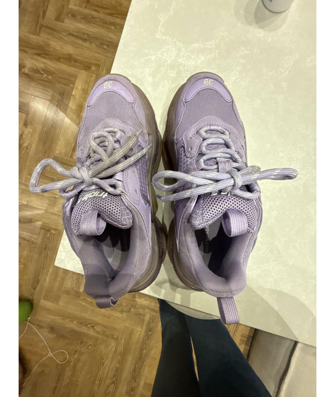 BALENCIAGA Фиолетовые текстильные кроссовки, фото 3