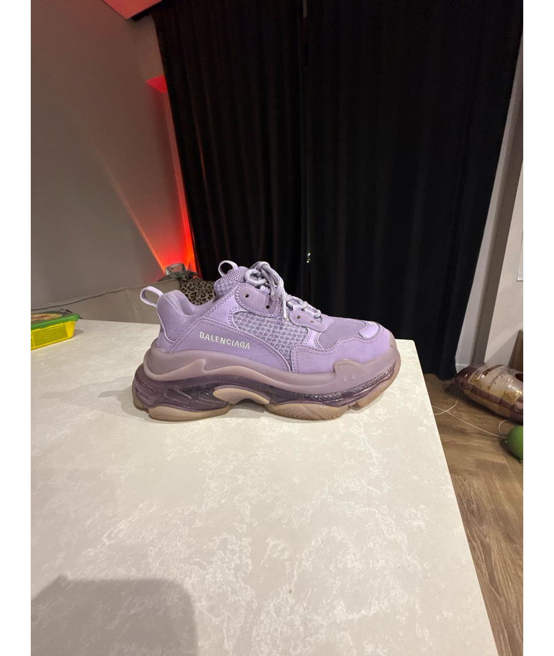 BALENCIAGA Фиолетовые текстильные кроссовки, фото 5