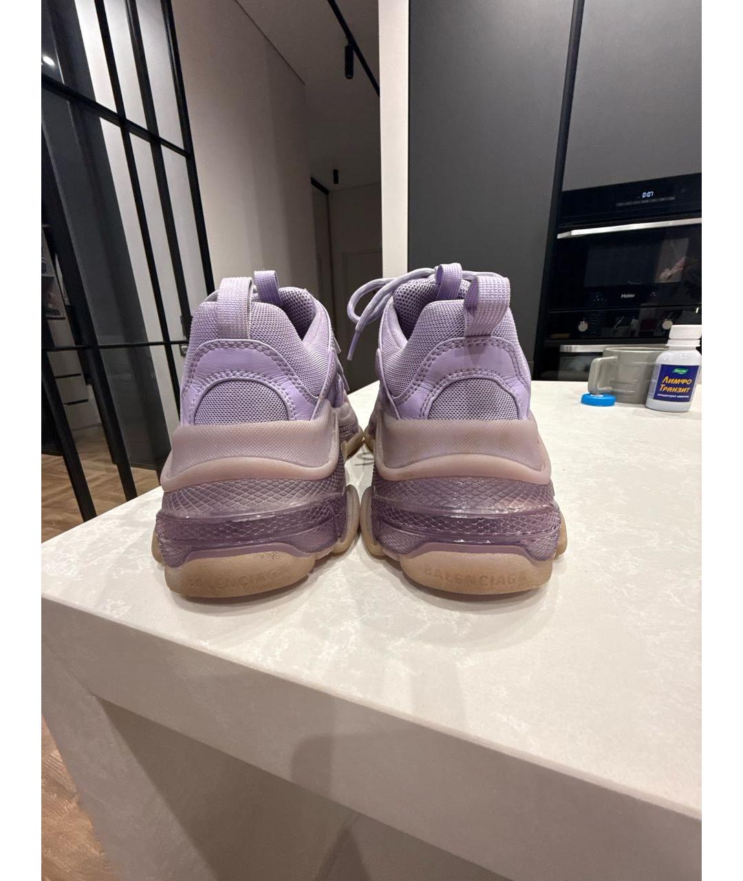 BALENCIAGA Фиолетовые текстильные кроссовки, фото 4