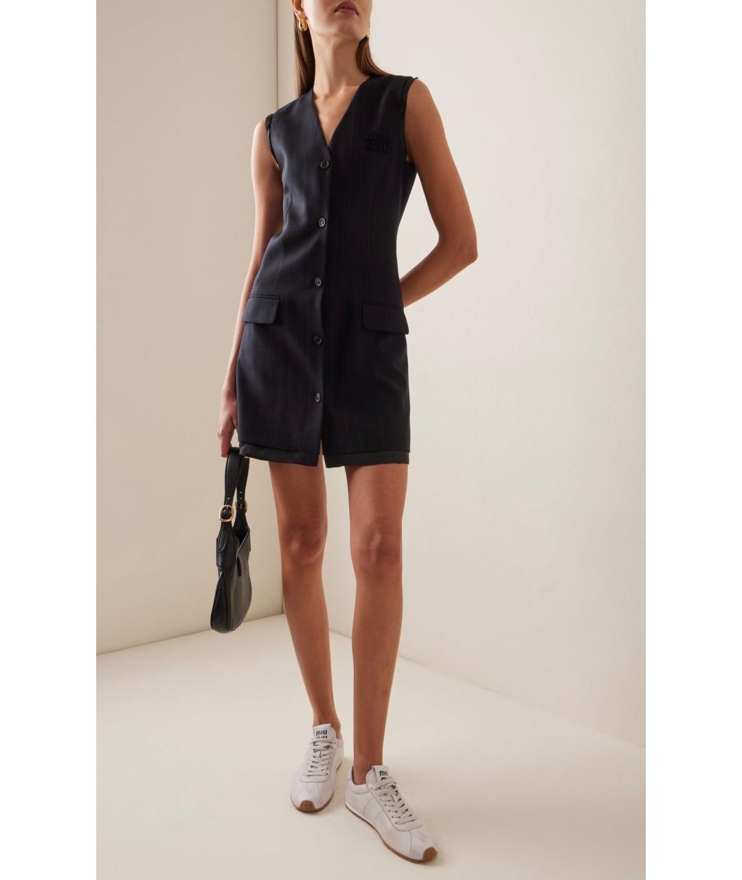 MIU MIU Темно-синее коктейльное платье, фото 3