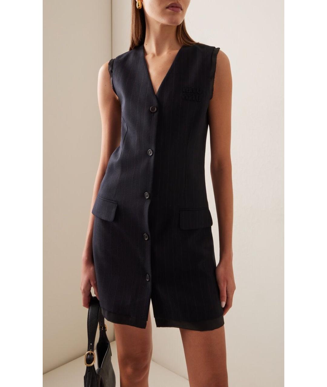 MIU MIU Темно-синее коктейльное платье, фото 2