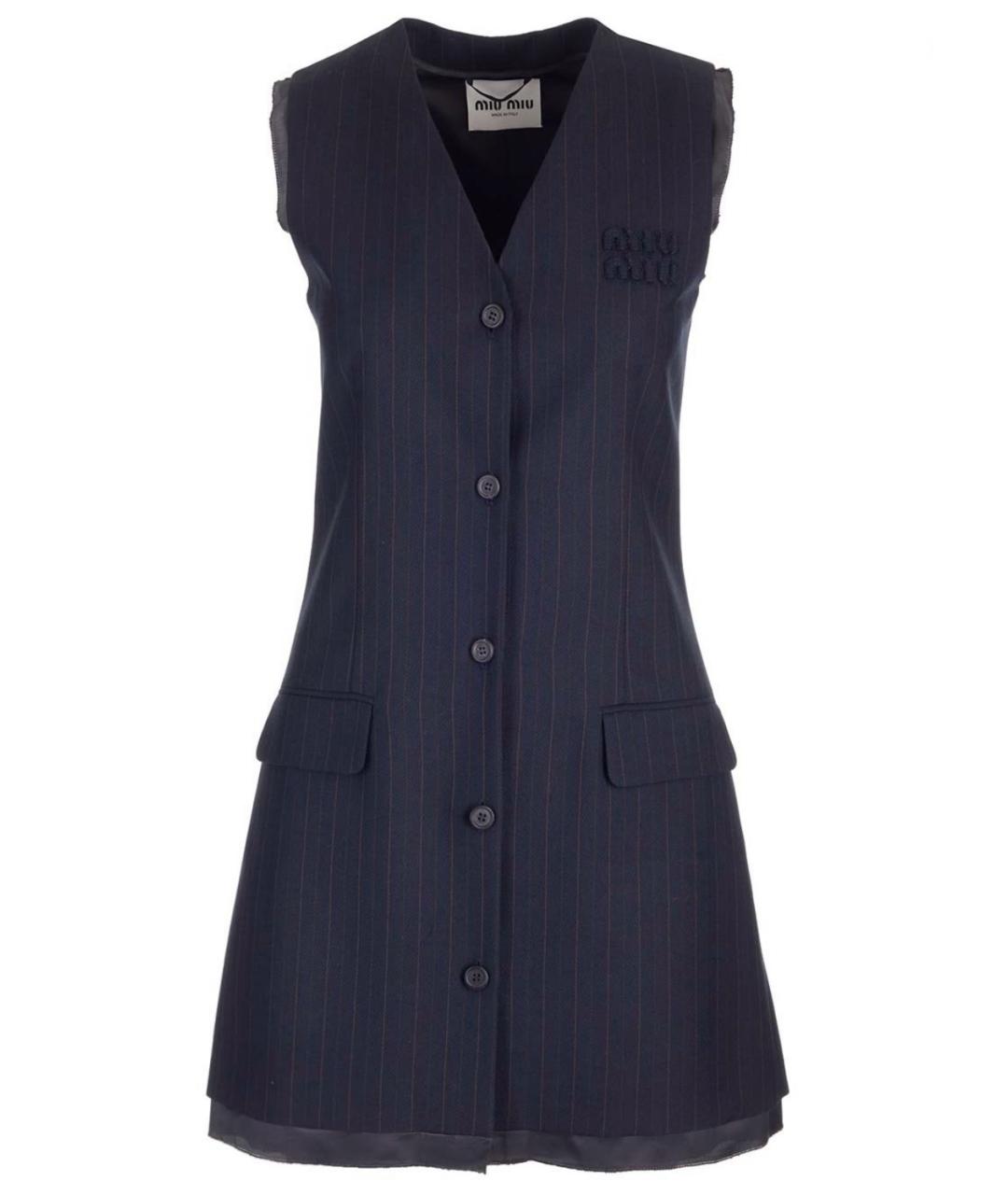 MIU MIU Темно-синее коктейльное платье, фото 9