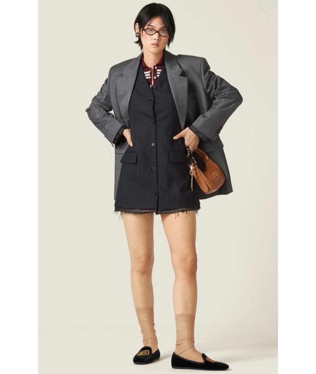 MIU MIU Темно-синее коктейльное платье, фото 4