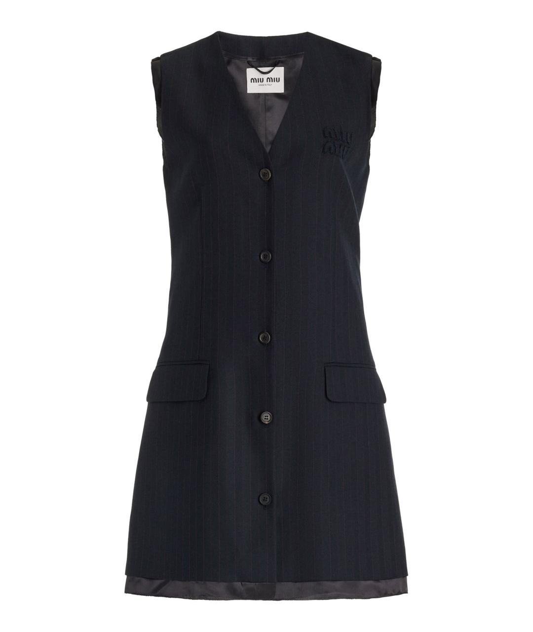 MIU MIU Темно-синее коктейльное платье, фото 7