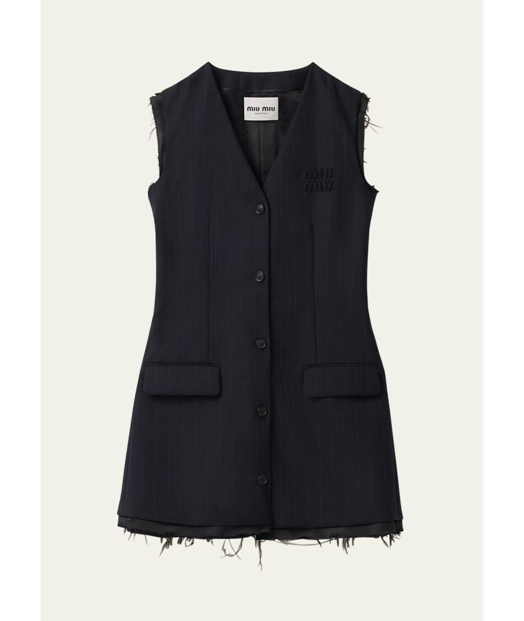 MIU MIU Темно-синее коктейльное платье, фото 8