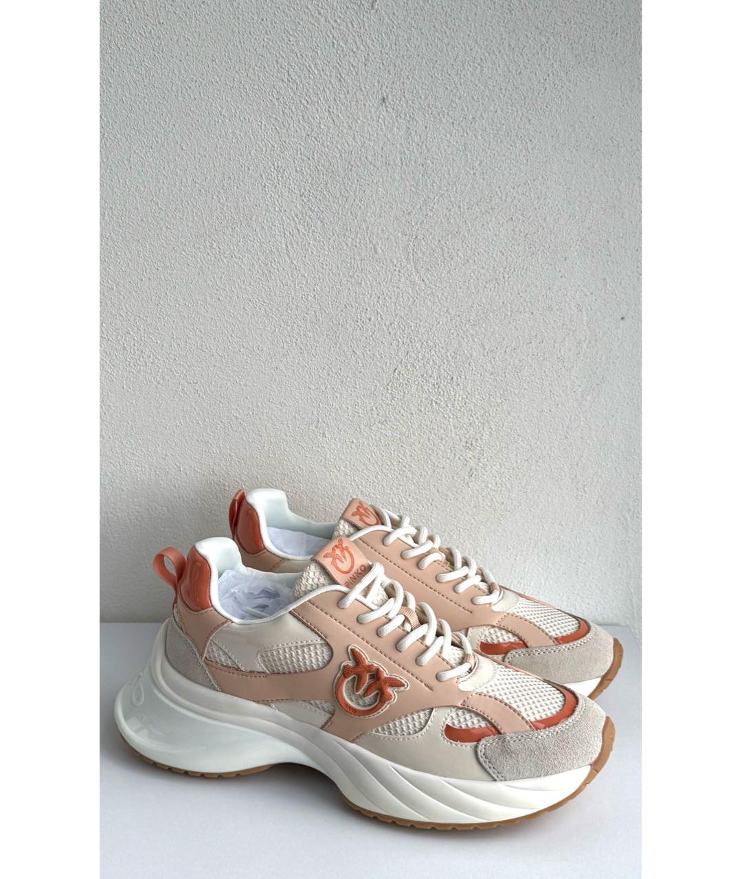 PINKO Бежевые текстильные кроссовки, фото 8