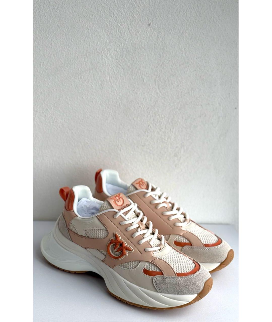 PINKO Бежевые текстильные кроссовки, фото 2