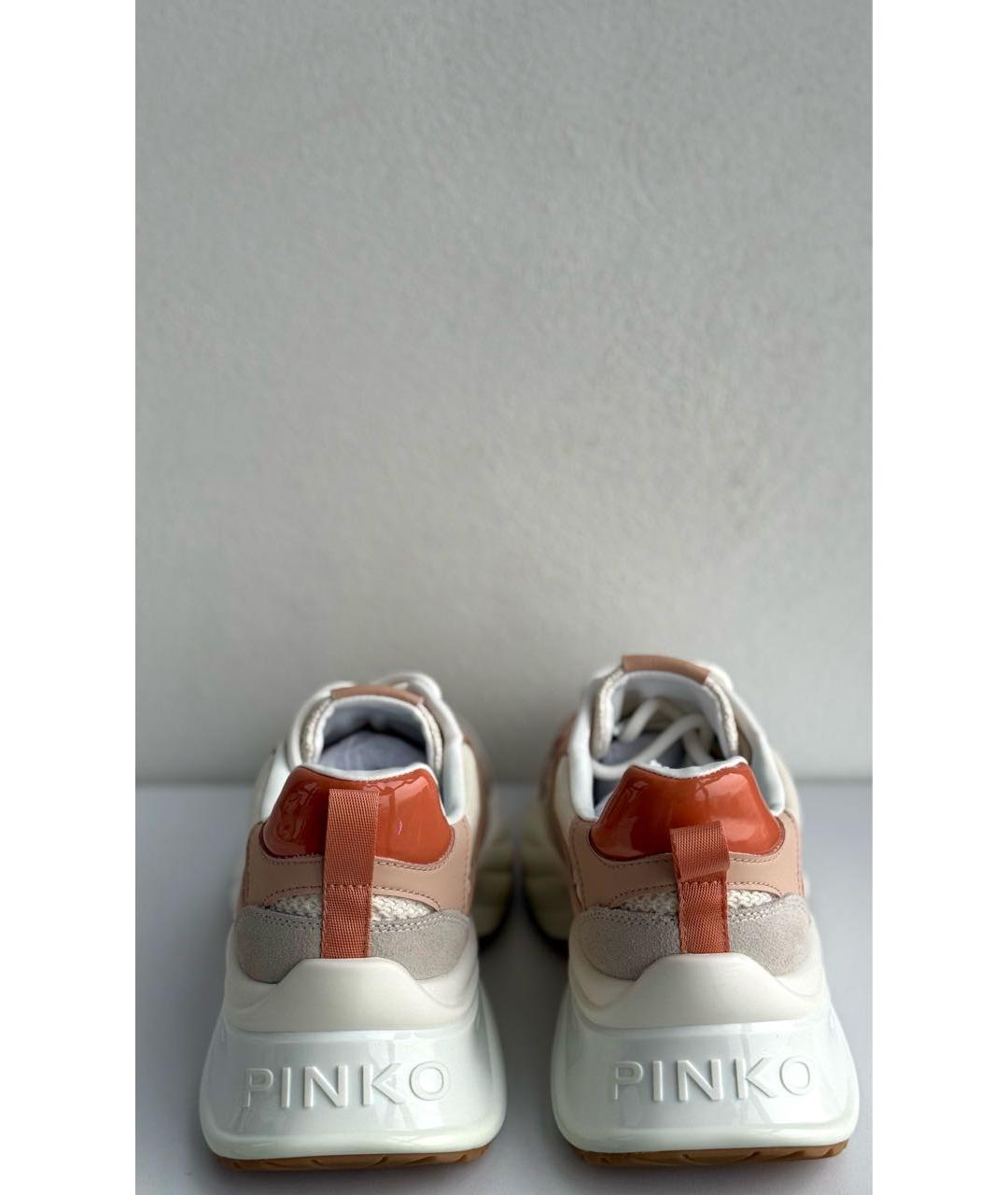 PINKO Бежевые текстильные кроссовки, фото 4