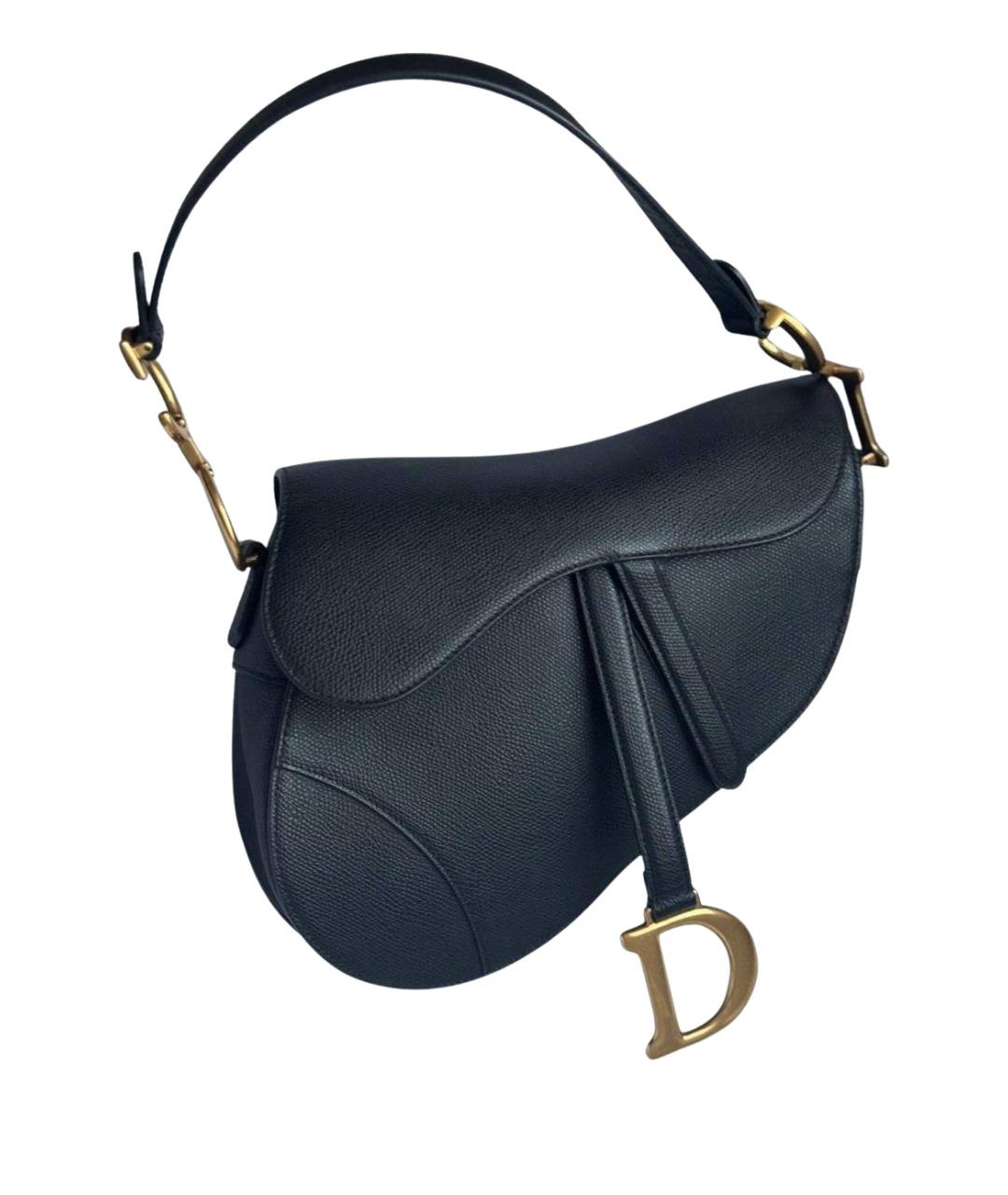 CHRISTIAN DIOR Черная кожаная сумка с короткими ручками, фото 1