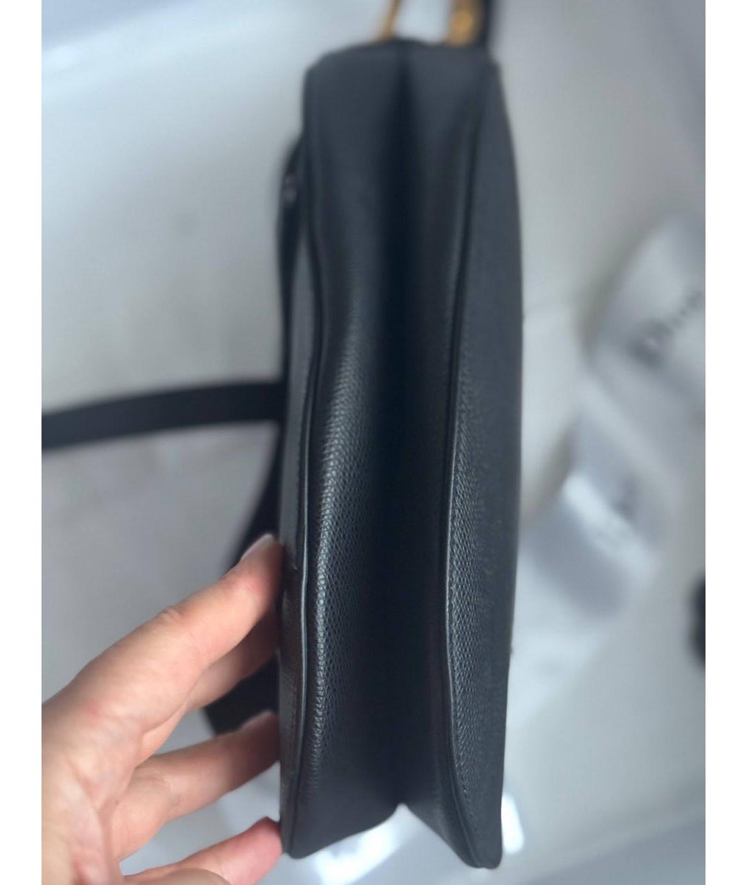 CHRISTIAN DIOR Черная кожаная сумка с короткими ручками, фото 5