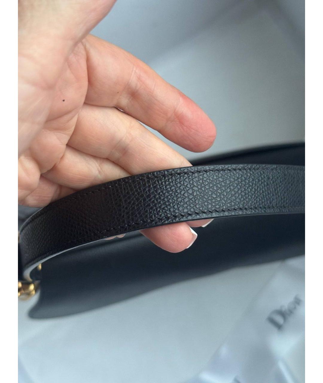 CHRISTIAN DIOR Черная кожаная сумка с короткими ручками, фото 6