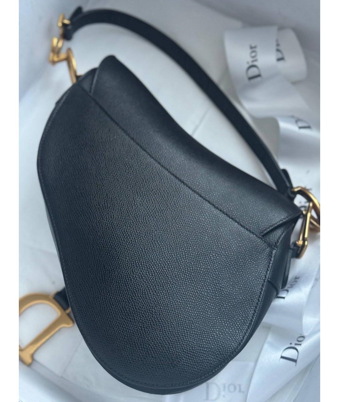 CHRISTIAN DIOR Черная кожаная сумка с короткими ручками, фото 2