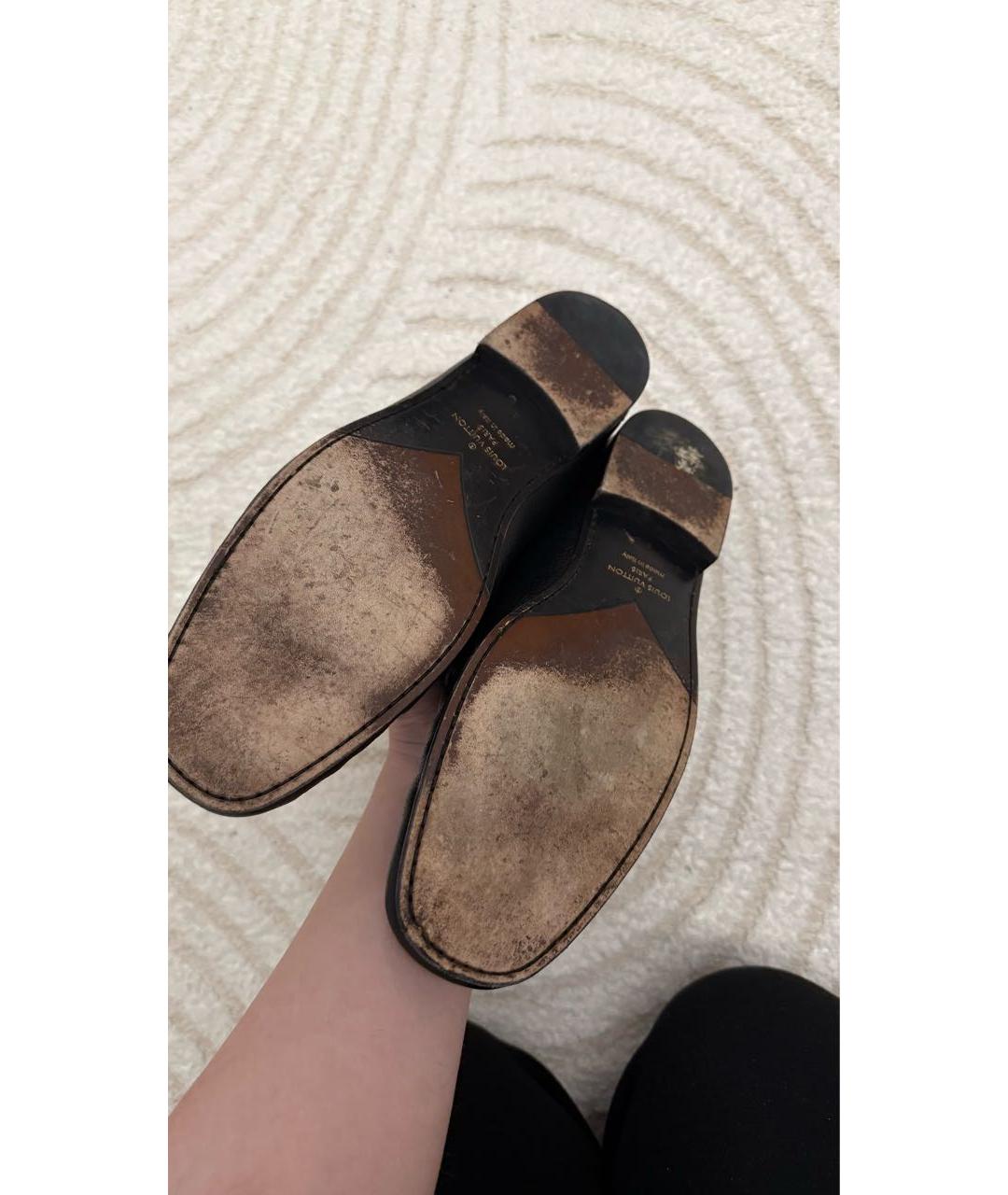 LOUIS VUITTON Черные кожаные мокасины, фото 7