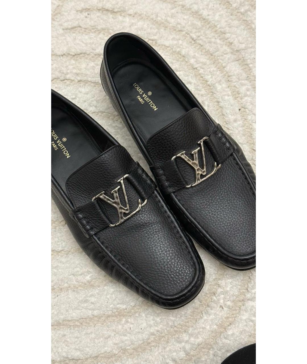 LOUIS VUITTON Черные кожаные мокасины, фото 3