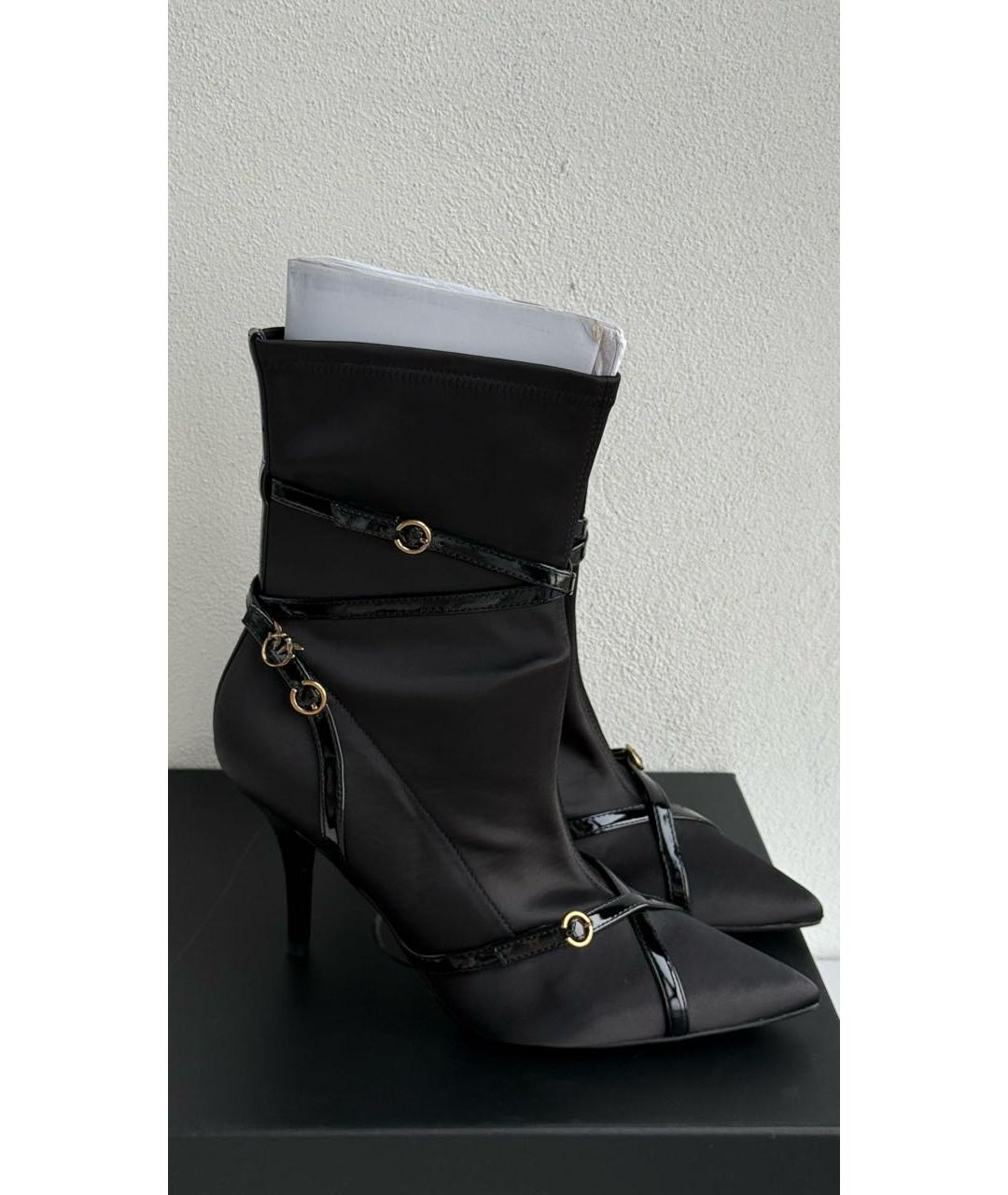 PINKO Черные текстильные ботильоны, фото 5