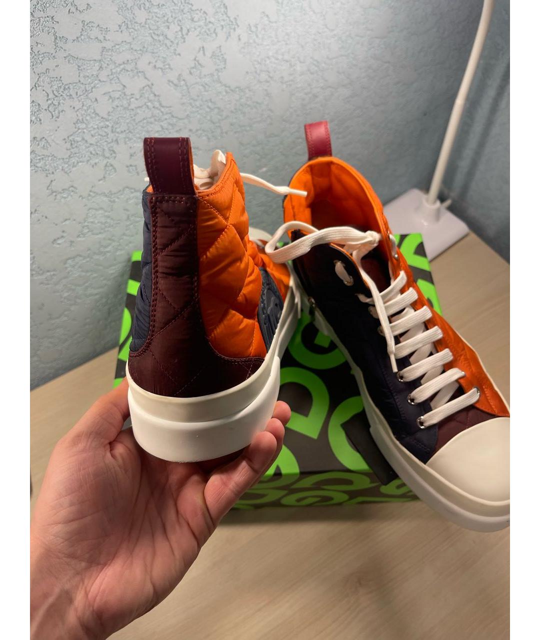 DOLCE&GABBANA Мульти текстильные высокие кроссовки / кеды, фото 5